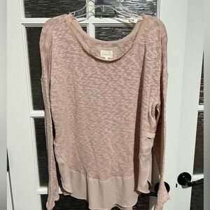 Deletta Anthropologie Blush Pink Sweater Size XL
